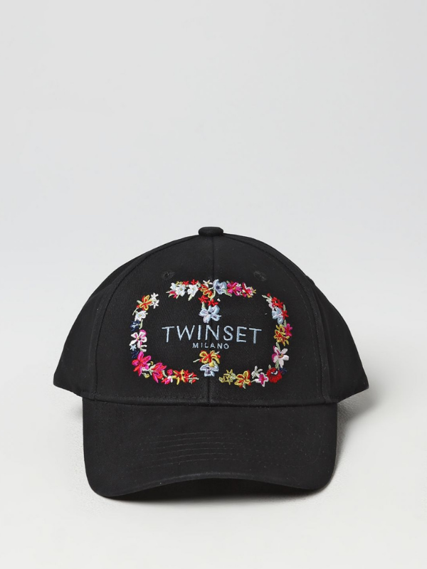 Gorra negra logo de flores TWINSET