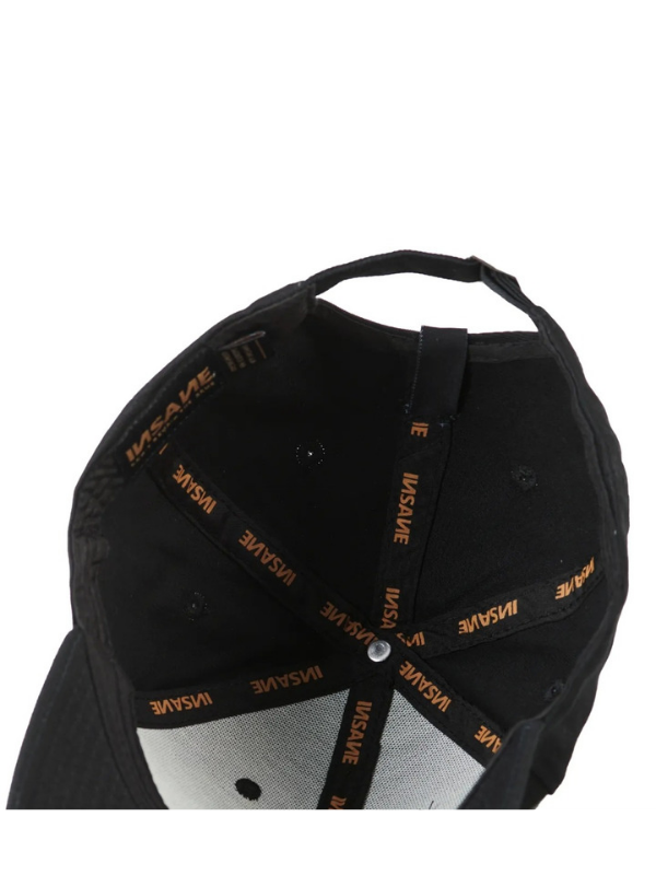 Gorra negra baseball logo bordado en negro INSANE