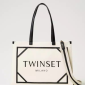 Bolso Shopper de lona con logotipo TWINSET.