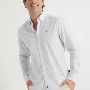 Camisa cuadro Lino Celeste WILLIOT.