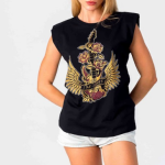 Camiseta negra Roses IBIZA STONES.