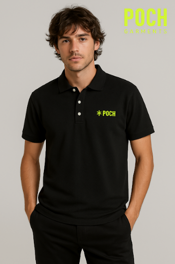 Polo de punto negro POCH GARMENTS.