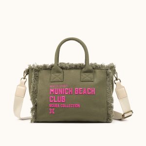 Bolso Bandolera de algodón reciclado Scuba khaki MUNICH.
