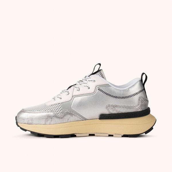 Deportiva con suela plataforma HI-MAX 01 plateada MUNICH.