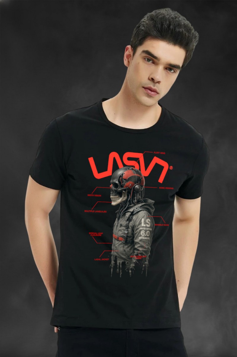 Camiseta Robot negra LASAL.