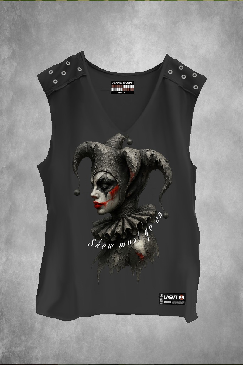 Camiseta Show negro desgastado LASAL.