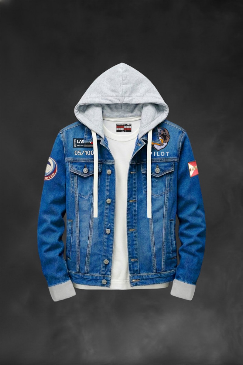 Cazadora vaquera F-16 azul LASAL.