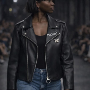 Cazadora Biker mariposa bordada PUCHITA BY PO.