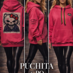 Sudadera fucsia Kity Punk PUCHITA BY PO