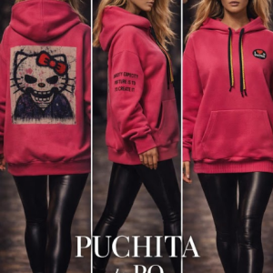 Sudadera fucsia Kity Punk PUCHITA BY PO