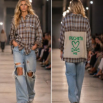 Camisa de cuadros azul/camel PUCHITA BY PO.